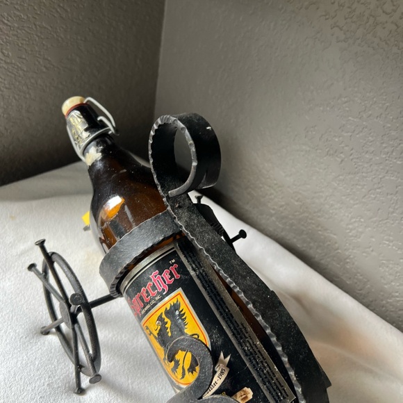 Vintage iron handmade wine bottle holder! Cannon style - Picture 9 of 12